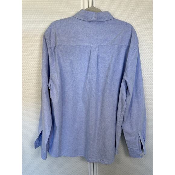 Chaps Ralph Lauren Untucked Blue Cotton Button Down LS Shirt Mens XXL - Picture 6 of 8